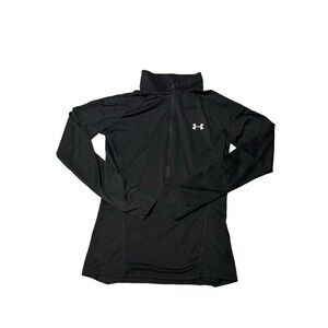 Under Armour Top‎ Womens Black Fitted Heatgear Loose Breathable Stretch 1/2 Zip
